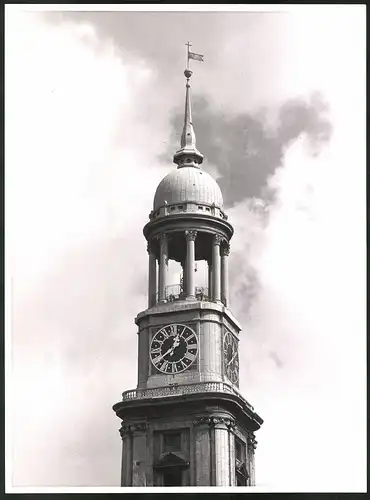 Fotografie Thomas A. Müller, Ammersbek, Ansicht Hamburg, St. Michaelis Kirche, Kirchturmspitze, Grossformat 29 x 39cm