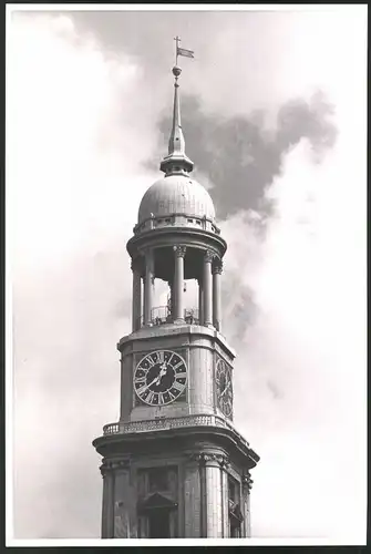 Fotografie Thomas A. Müller, Ammersbek, Ansicht Hamburg, St. Michaelis Kirche, Kirchturmspitze, Grossformat 26 x 39cm