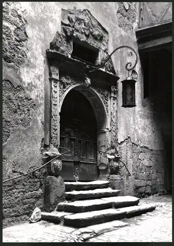 Fotografie Albin Müller, Hamburg, Ansicht Rothenburg o.d.T., Portal im alten Rathaushof, Grossformat 27 x 39cm