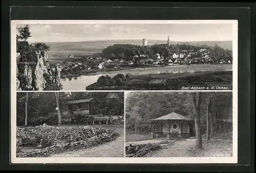 AK Bad Abbach a. d. Donau, Teilansicht, Schwefelquelle, Trinkhalle