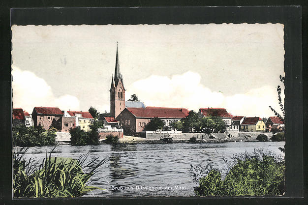 AK Dörnigheim am Main, Teilansicht mit Kirche Nr. 10563421