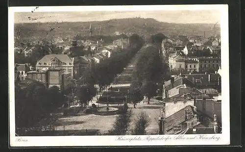 AK Bonn, Kaiserplatz, Poppelsdorfer Allee und Kreuzberg