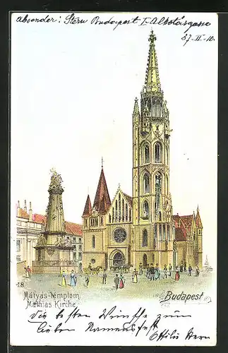 Lithographie Budapest, Mathias-Kirche