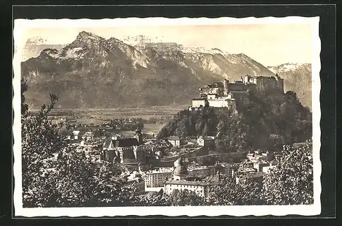 AK Salzburg, Teilansicht vom Kapuzinerberg aus gesehen