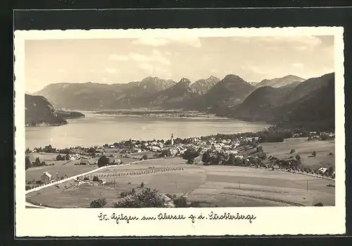 AK St. Gilgen am Obersee, Teilansicht g. d. Stroblerberge