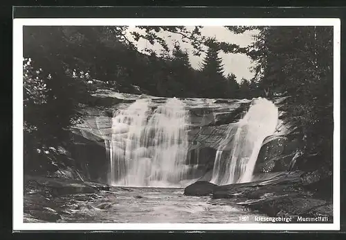 AK Mummelfall, Wasserfall im Riesengebirge
