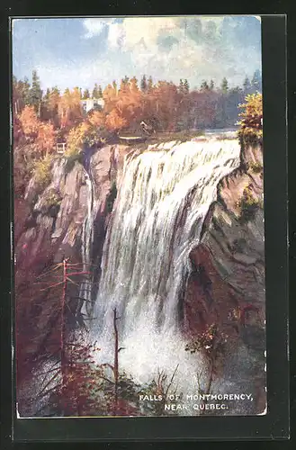 Künstler-AK Quebec, Falls of Montmorenc, Wasserfall