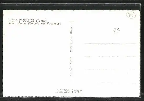 AK Mont-St-Sulpice, Rue d`Arche, Colonie de Vacances