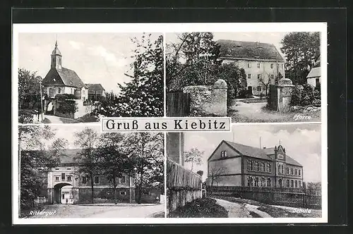AK Kiebitz, Schule, Pfarrhaus, Rittergut, Kirche