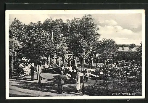 AK Bernsdorf / O.L., Gasthof Waldhof, Gross-Tanzdiele im Sommer