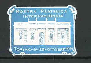 Präge-Reklamemarke Torino, Mostra Filatelica Internazionale 1911, Gebäudeansicht
