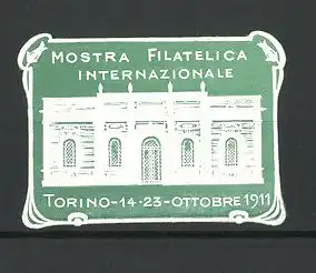 Präge-Reklamemarke Torino, Mostra Filatelica Internazionale 1911, Gebäudeansicht