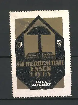 Reklamemarke Essen, Gewerbeschau 1913, Messelogo Hammer & Haus
