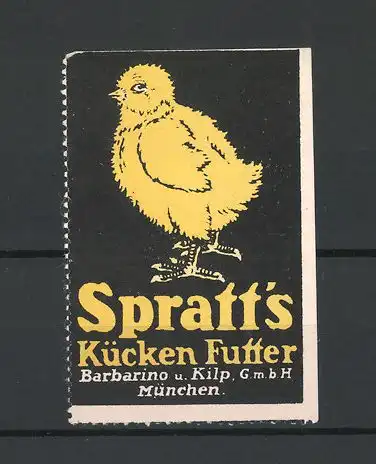 Reklamemarke Spratt's Küken Futter, Barbarino und Kilp GmbH, München