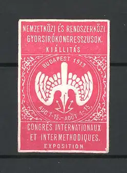 Präge-Reklamemarke Budapest, Congrés Internationaux et Intermethodiques Exposition 1913, Messelogo