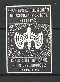 Präge-Reklamemarke Budapest, Congrés Internationaux et Intermethodiques Exposition 1913, Messelogo