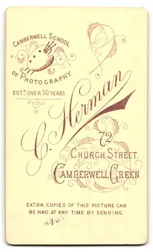 Fotografie C. Herman, Camberwell Green, Church St. 72, Alter Herr im Anzug mit weissem Vollbart