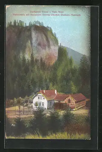 AK Tambach-Dietharz, Falkenstein und Restaurant Strecke Oberhof-Dietharz-Tambach