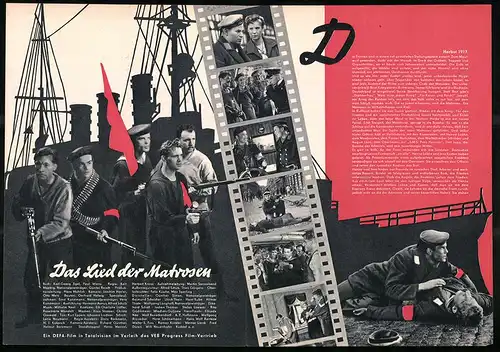 Filmprogramm PFP Nr. 101 /58, Das Lied der Matrosen, Günther Simon, Raimund Schelcher, Regie: Kurt Maetzig