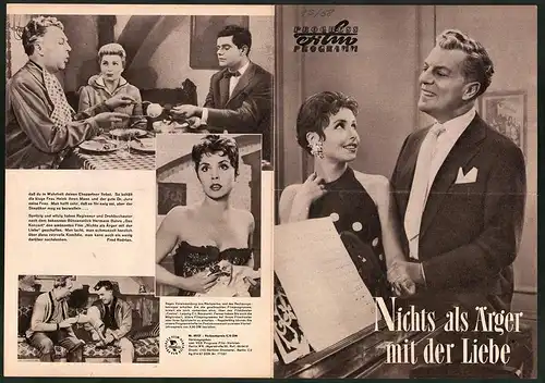 Filmprogramm PFP Nr. 89 /57, Nichts als Ärger mit der Liebe, Sonja Ziemann, Winnie Markus, Regie: Thomas Engel