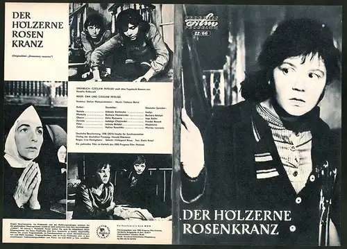 Filmprogramm PFP Nr. 22 /66, Der hözerne Rosenkranz, Elzbieta Karkoszka, Barbara Horawianka, Regie: E. u. C. Petelski