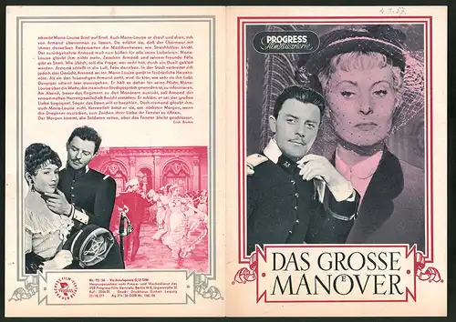 Filmprogramm PFI Nr. 95 /56, Das grosse Manöver, Michèle Morgan, Gérard Philipe, Regie: René Clair