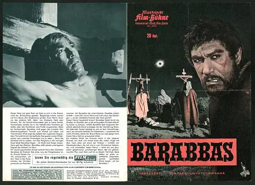 Filmprogramm IFB Nr. 6255, Barabbas, Anthony Quinn, Silvana Mangano, Regie: Richard Fleischer