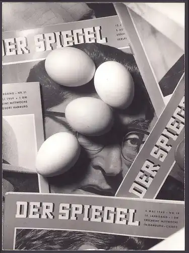 Fotografie Thomas A. Müller, Ammersbek, Zeitschrift Der Spiegel, Cover mit Hühnereiern bedeckt, Grossformat 28 x 38cm