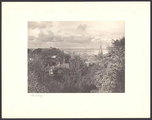 Fotografie Albin Müller, Hamburg, Ansicht Flensburg, Stadt-Panorama, Grossformat 34 x 27cm