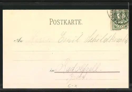 Künstler-AK Weinfelden, Fest-Postkarte zur 100 jährigen Feier der Befreiung des Kantons Thurgau 1798-1898, Ortspartie