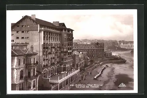 AK Biarritz, Hotel Miramar, Vue prise des Falaises