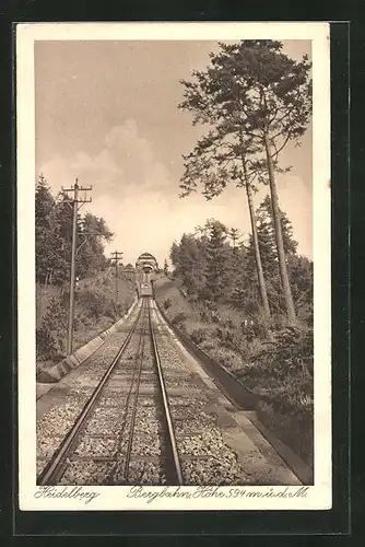 AK Heidelberg, Bergbahn, Blick zur Gipfelstation