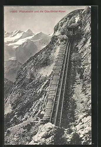 AK Pilatusbahn und die Oberländer-Alpen