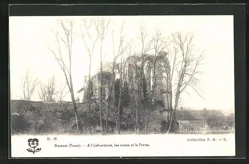 AK Dixmont, A l`Enfourchure, les ruines et la Ferme