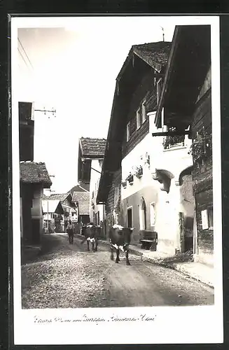 AK Rauris, Strassenpartie mit Schwarza-Haus