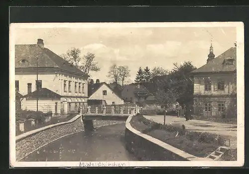 AK Hranice na Morave, Ortspartie mit Brücke