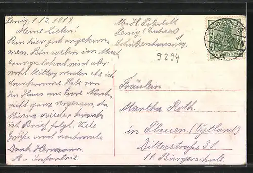 AK Penig, Rochsburg, Leipzigerstrasse, Wolkenburg