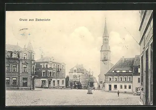 AK Siebenlehn, Martkplatz mit Kirche