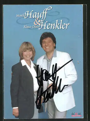Künstler-AK sign.: Monika Hauff & Klaus-Dieter Henkler, gemeinsam gesehen, Autogrammkarte