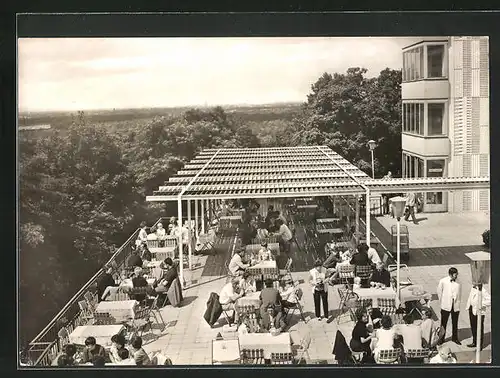 AK Berlin, moderne Architektur, auf der Müggelturm-Terrasse