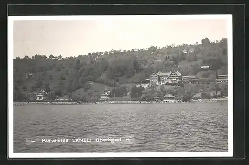 AK Oberägeri, Blick vom Wasser zur Kuranstalt Ländli