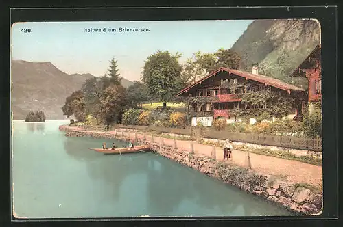 AK Iseltwald, Häuser am Ufer des Brienzersee