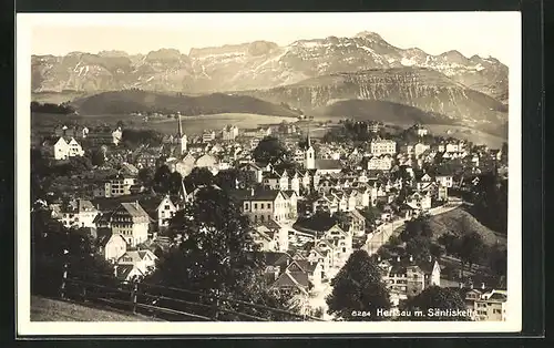 AK Herisau, Generalansicht mit Blick auf die Säntiskette