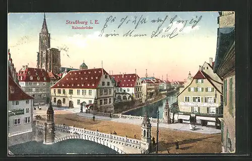 AK Strassburg i. E., Partie an der Rabenbrücke