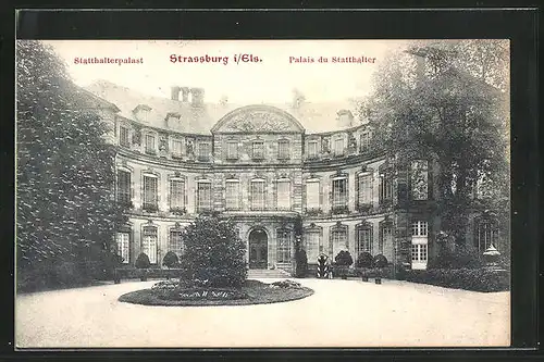 AK Strassburg i. E., Parkanlagen am Statthalterpalast