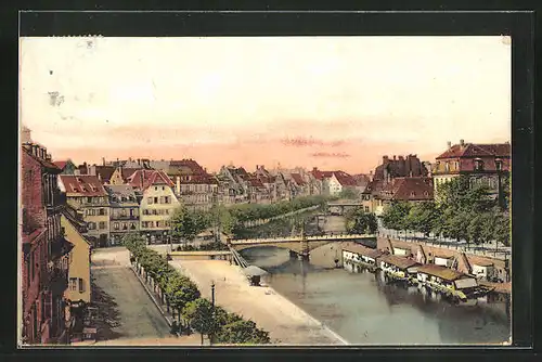 AK Strassburg i. E., Fischer- und Schiffleutstaden, Blick auf die Brücke
