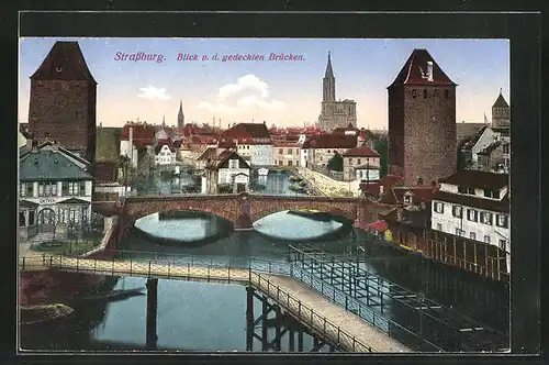 AK Strassburg i. E., Blick von der gedeckten Brücke