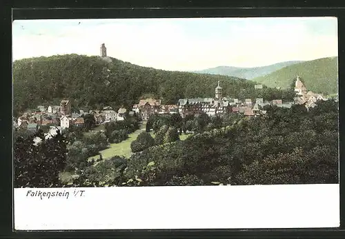 AK Falkenstein i. T., Totalansicht mit Kirchturm