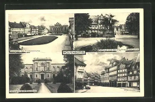 AK Wolfenbüttel, Herzog-August Bibliothek, Rathaus, Krambuden
