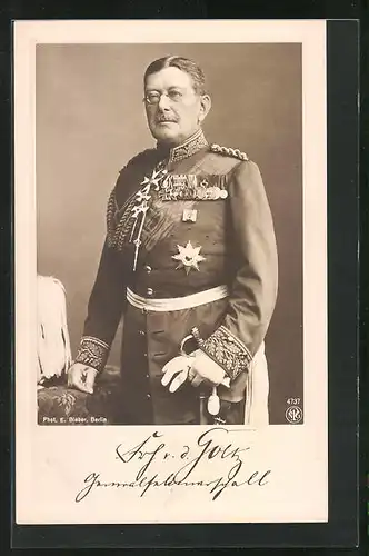 AK Heerführer v. d. Goltz in Uniform mit Orden